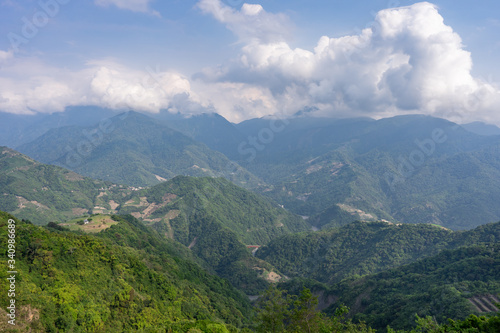 Scenic view of mountains around Qingjing Farm, Taiwan