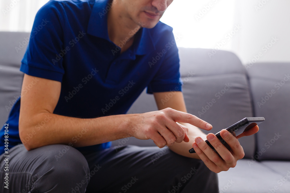 Close up of a man using mobile smart phone Close up of a man using mobile smart phone