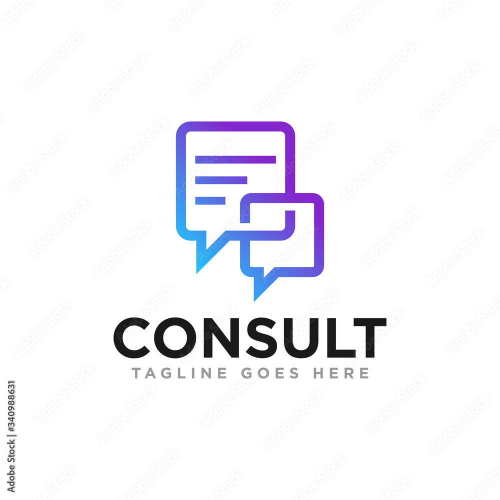 Fototapeta premium Chat Communication Logo Design Vector