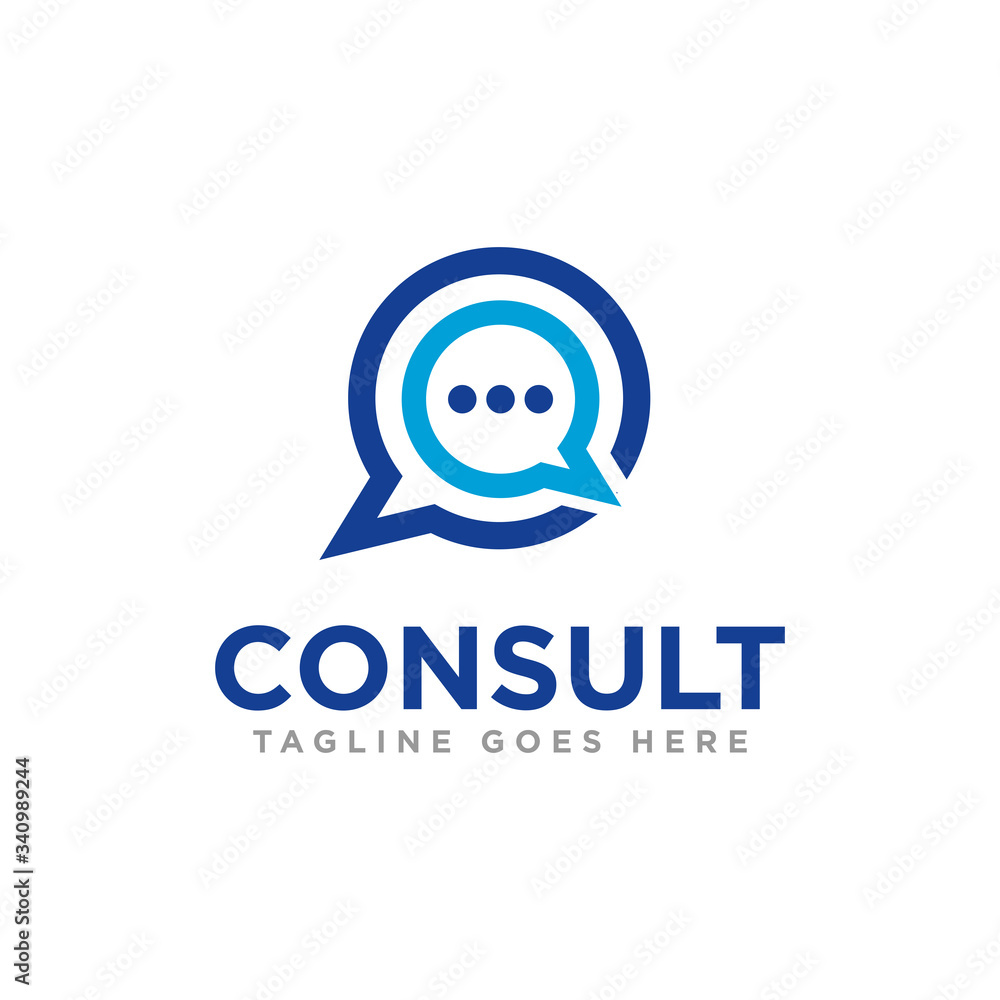 Obraz premium Chat Communication Logo Design Vector