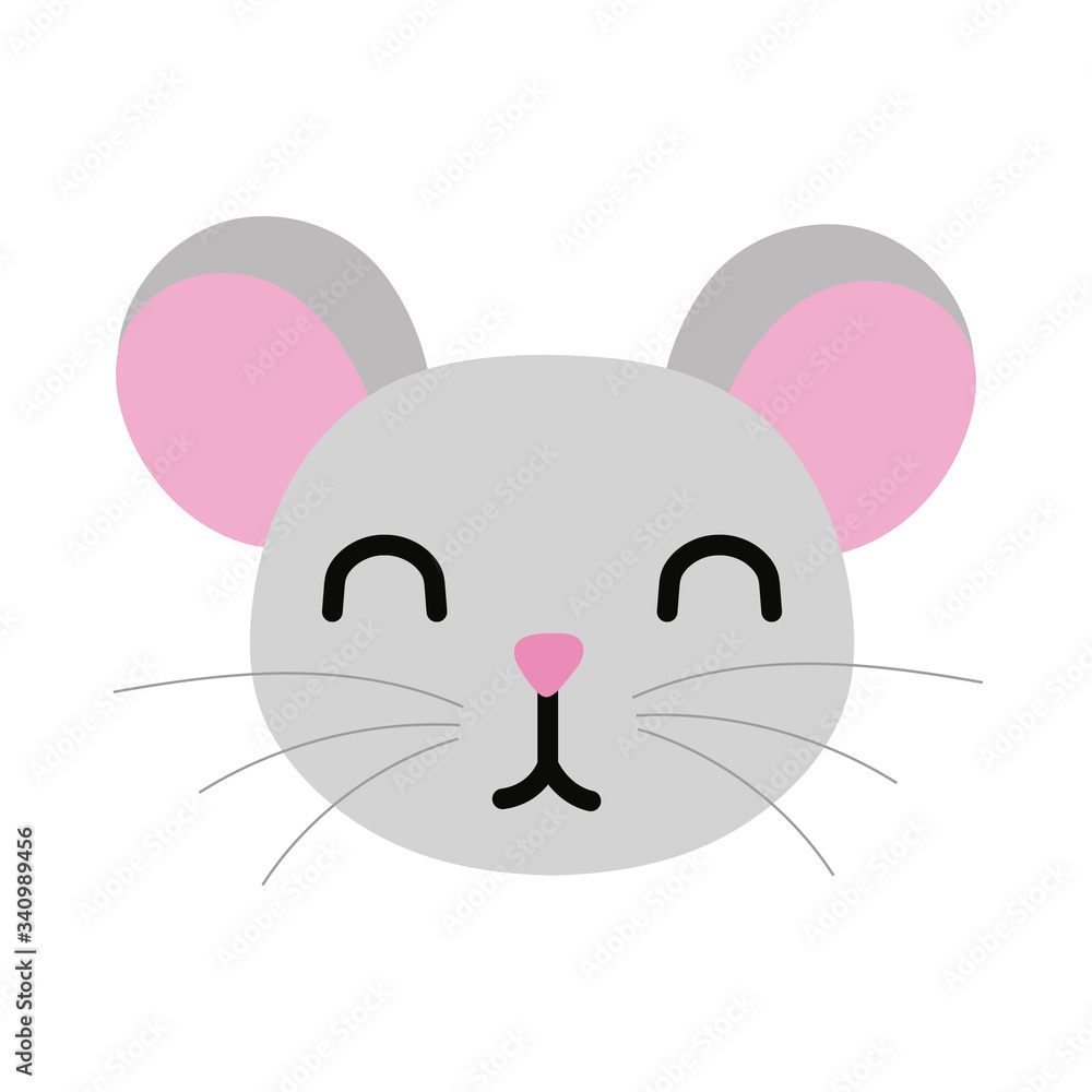 Fototapeta premium cute little mouse animal flat style