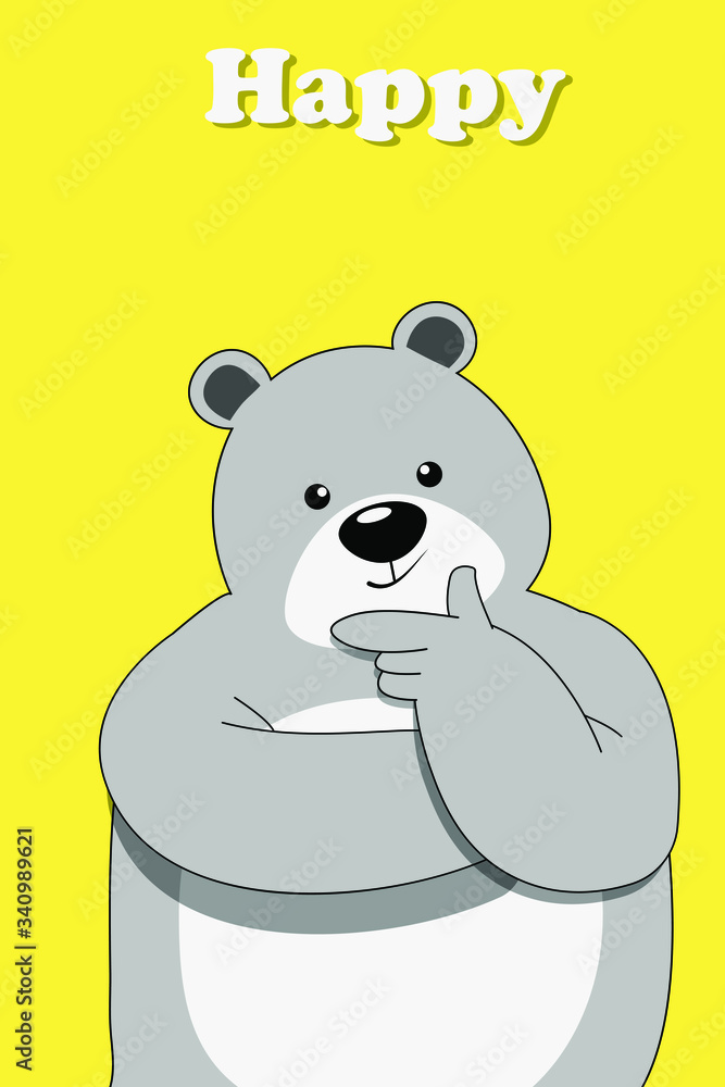 Fototapeta premium teddy bear isolated on yellow background