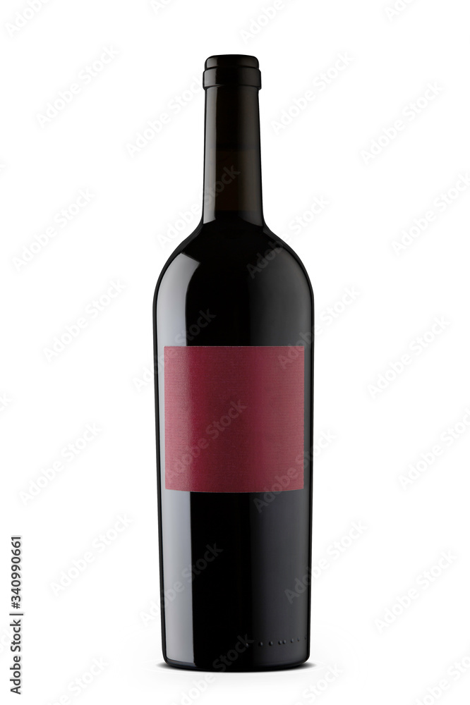 Cabernet sauvignon red wine with blank red label Cabernet sauvignon red wine with blank red label