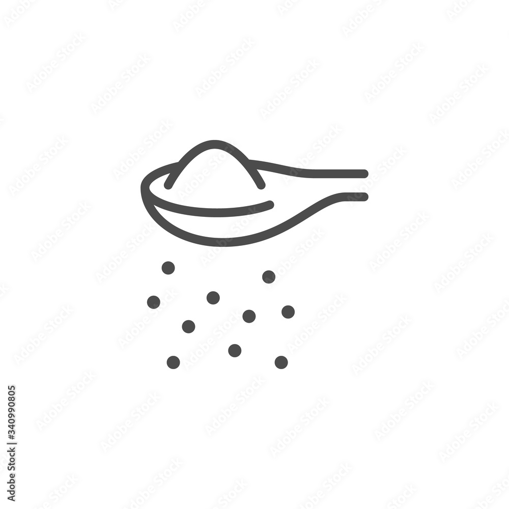 Sugar spoon line outline icon Sugar spoon line outline icon
