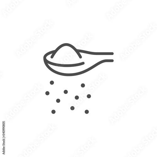 Sugar spoon line outline icon