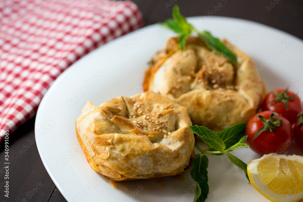 borek; traditional Turkish phyllo stuffed with spinach borek; traditional Turkish phyllo stuffed with spinach