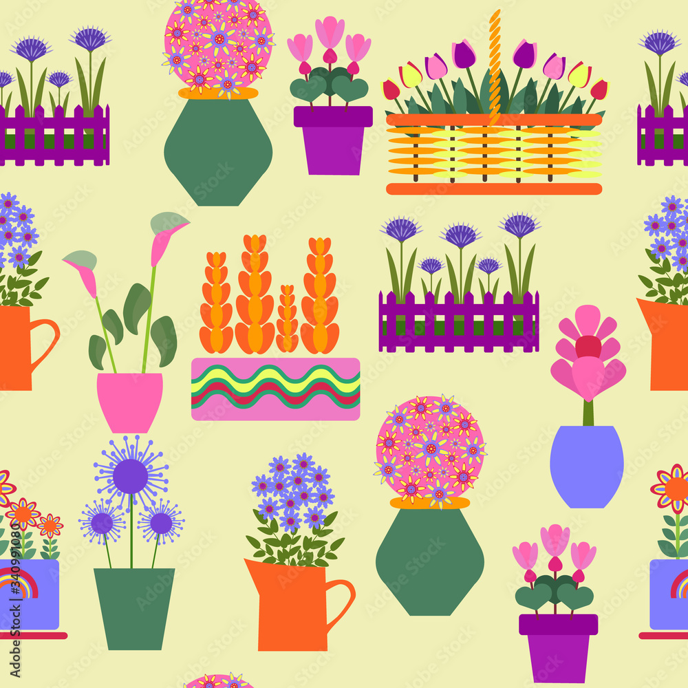garden decorative plants growing in pots. garden decorative plants growing in pots.
