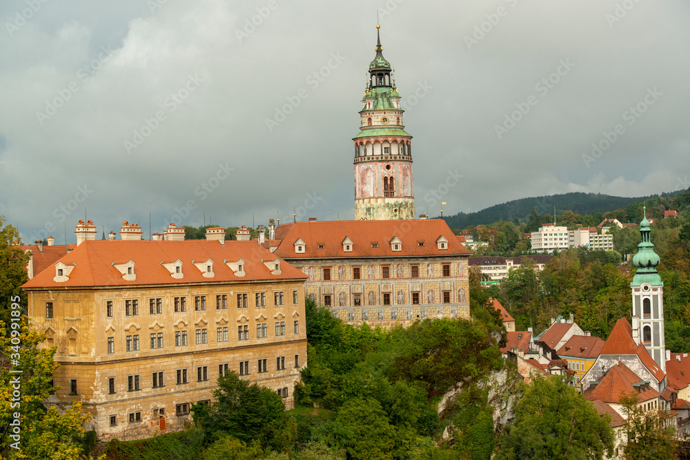 Rainy day in Cesky Krumlov, Czech Republic