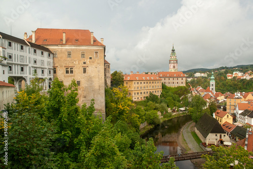 Rainy day in Cesky Krumlov, Czech Republic