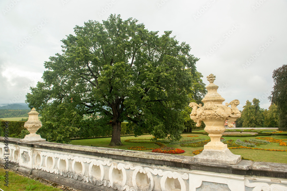 Fototapeta premium Rainy day in Cesky Krumlov, Czech Republic