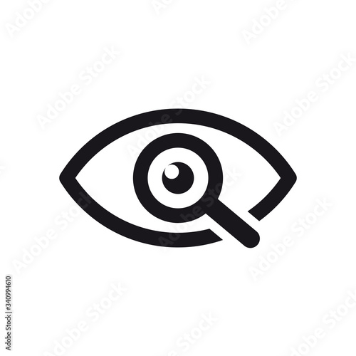 Fototapeta Magnifier with eye outline icon