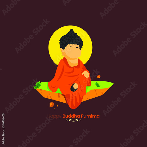 Buddha's birthday is a Buddhist festival. Illustration of buddha.