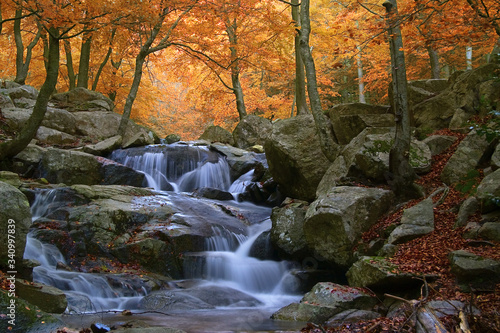 Waterfall in the natural park of Montseny (Barcelona-Spain) photo