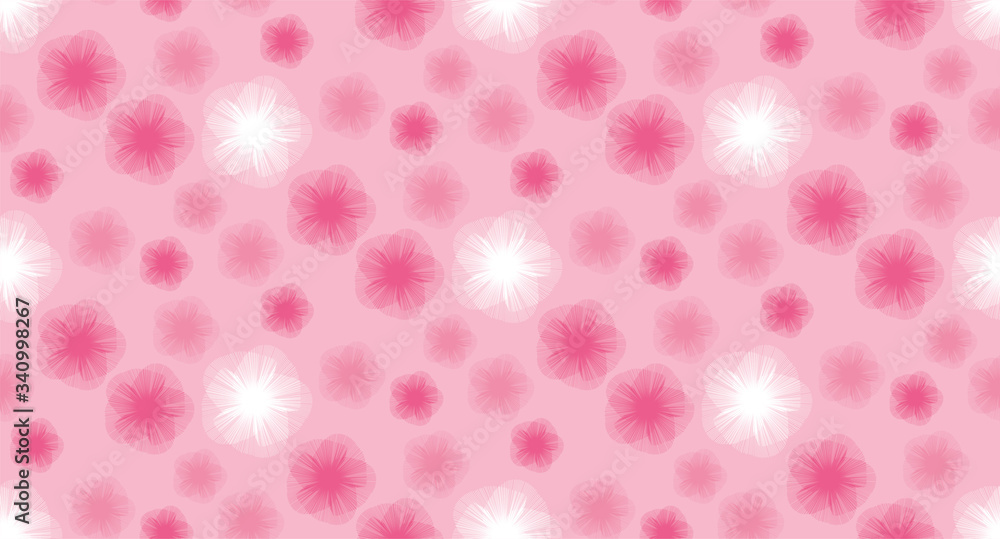 Sakura Japanese style pink Flower seamless pattern