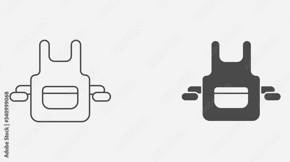 Apron outline and filled vector icon sign symbol Apron outline and filled vector icon sign symbol