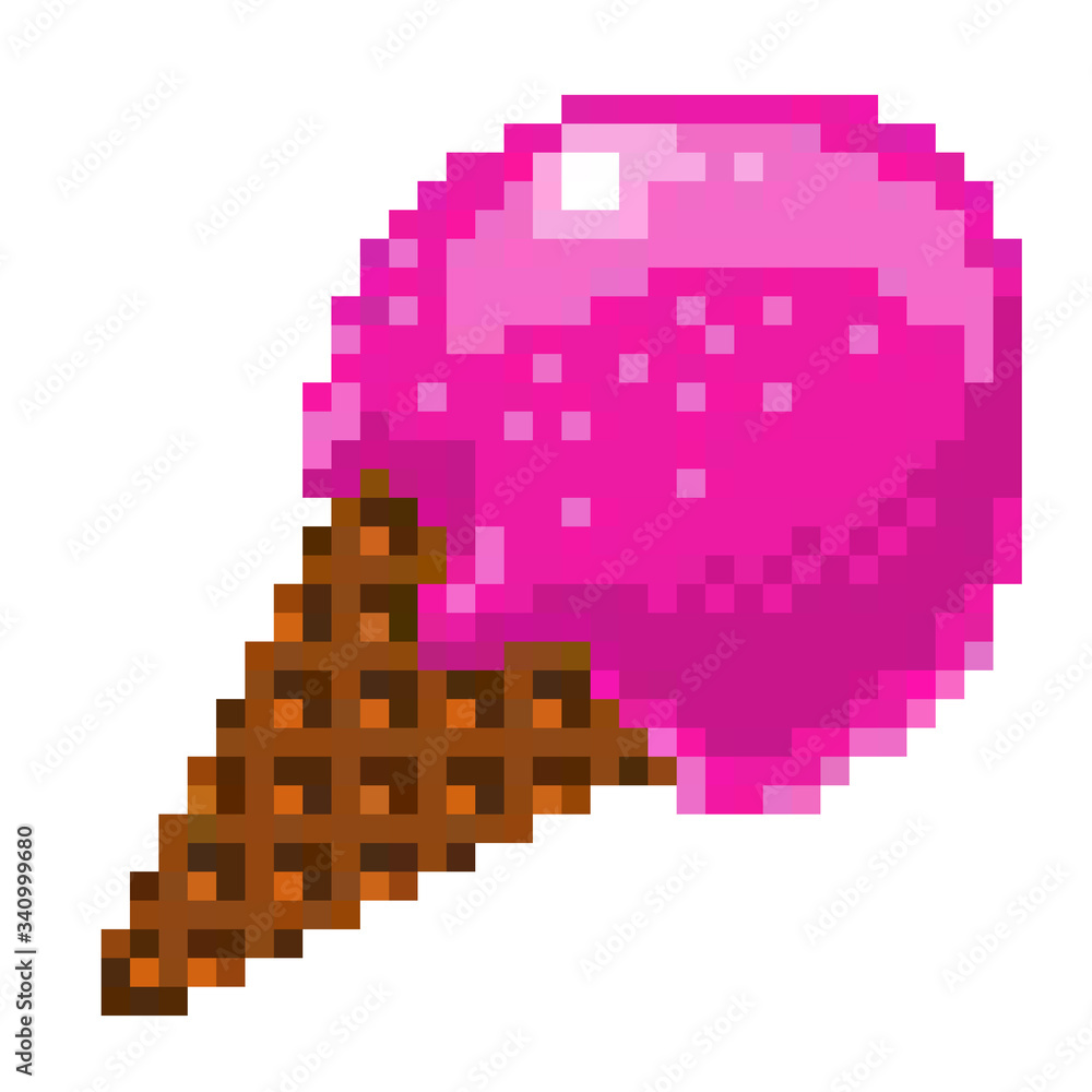 Obraz premium pixel art ice cream icon, vector