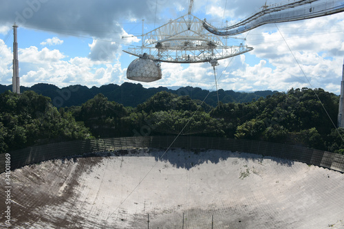 Arecibo, Puerto Rico, USA, 12 December 2016: Arecibo Observatory, one of the largest radio telescopes in the world photo