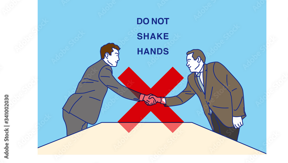 Do Not shake Hands, vector illustration Stock Vector Adobe Stock