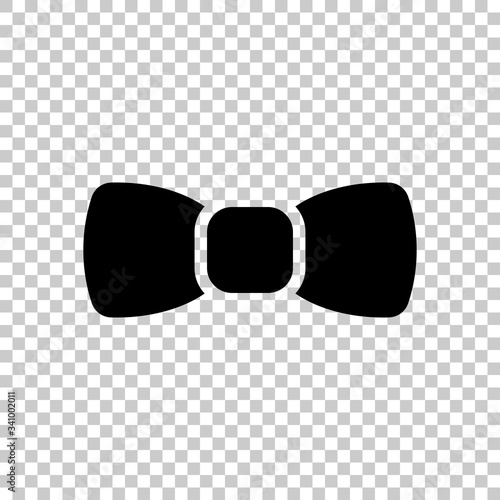 Bow tie, festive logo. Black symbol on transparent background