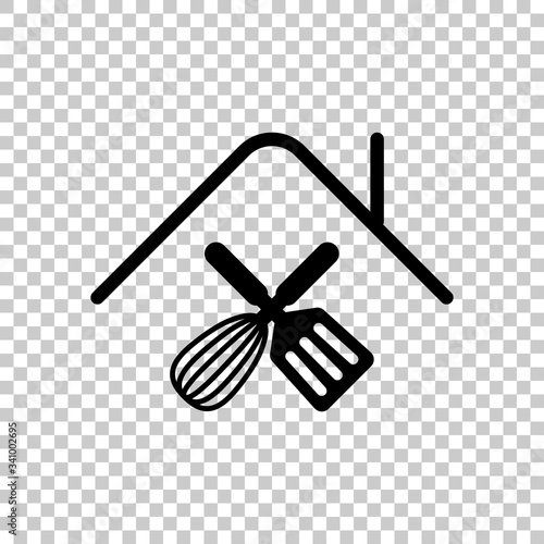 home food, cooking logo. Black symbol on transparent background