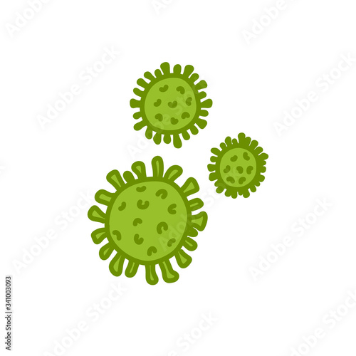 coronavirus doodle icon, vector illustration