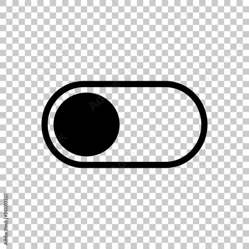 switch off, app slider. Black symbol on transparent background