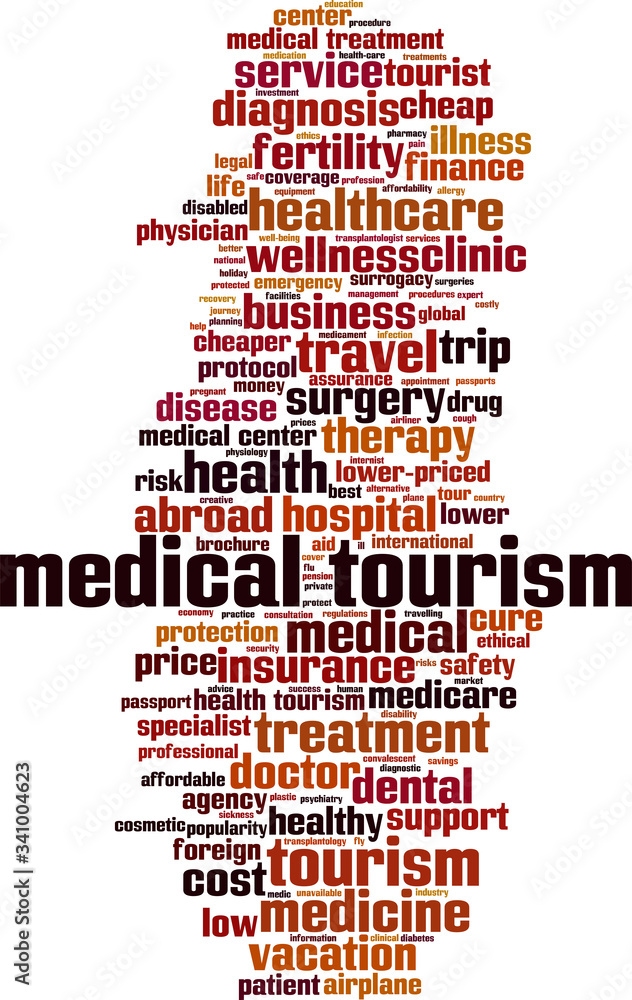 Obraz premium Medical tourism word cloud