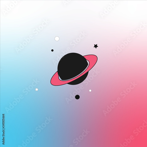 Vector del planeta Saturno con fondo abstracto