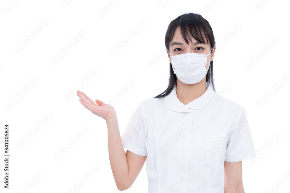 説明する女性看護師 説明する女性看護師