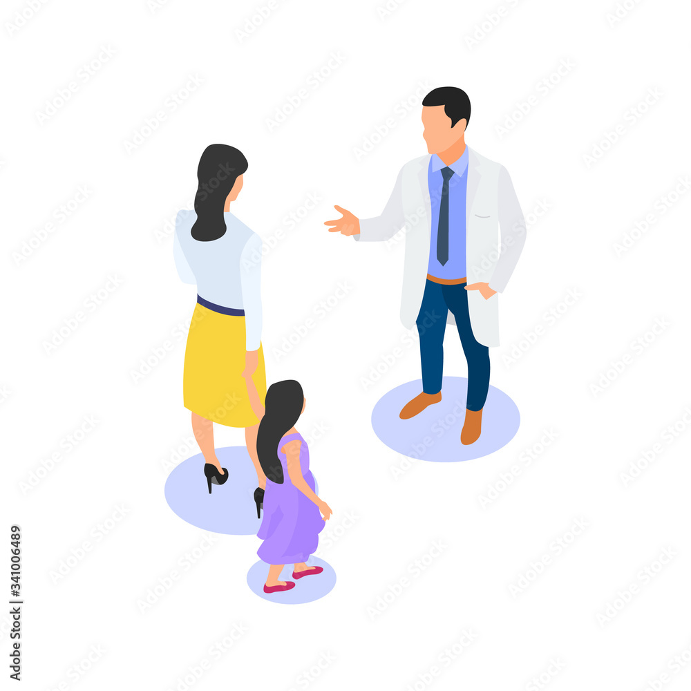 Mom and daughter at a consultation with a pediatrician.