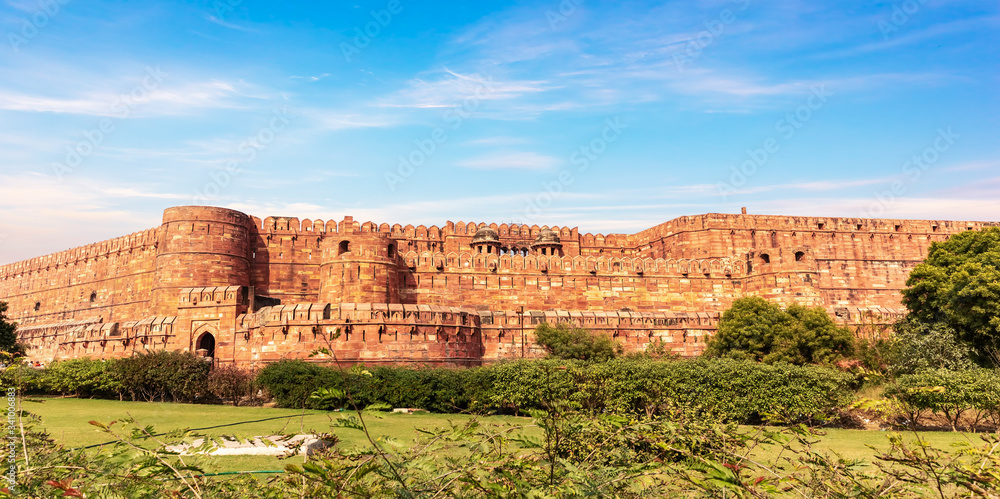 Agra Fort walls panorama, India, Uttar Pradesh