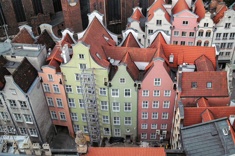 Airview of Old Town of Gdansk, Poland. Airview of Old Town of Gdansk, Poland.