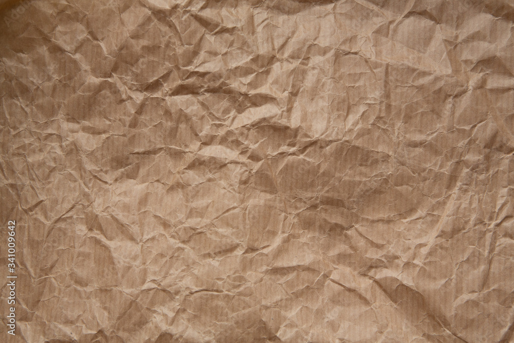 crumpled craft wrapping paper, texture crumpled craft wrapping paper, texture