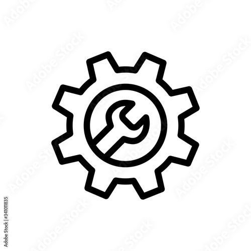 wrench and gear icon vector trendy design template