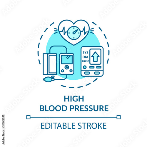 High blood pressure concept icon