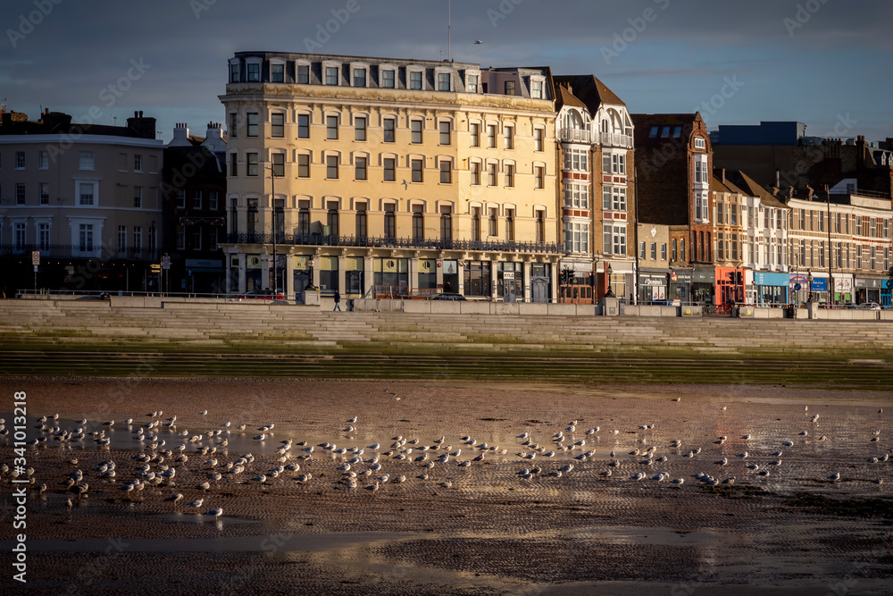 birds and building on Margate seafront
