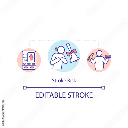 Stroke risk factors concept icon