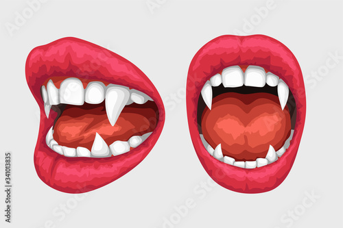 vampire lips white teeth set