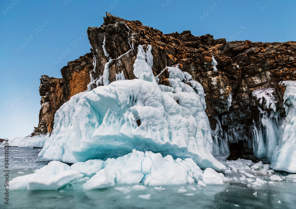 Winter fairy tale on lake Baikal, Eastern Siberia, Russia