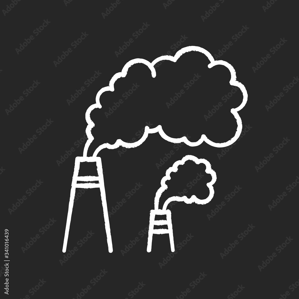 Smoke chalk white icon on black background Smoke chalk white icon on black background