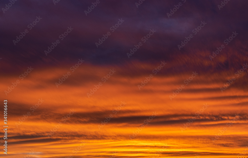 Beautiful orange and blue abstract sunset