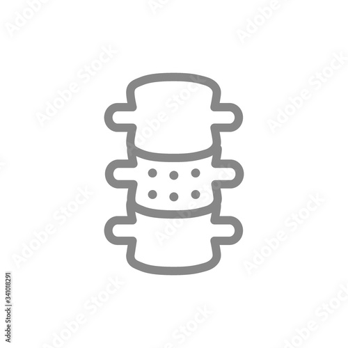Intervertebral hernia line icon. Ankylosing spondylitis, disease spinal canal symbol