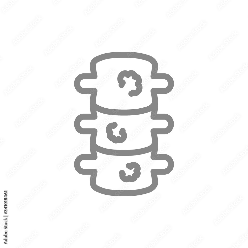 Spine with tumors line icon. Osteosarcoma, bone cancer, spinal canal disease symbol Spine with tumors line icon. Osteosarcoma, bone cancer, spinal canal disease symbol