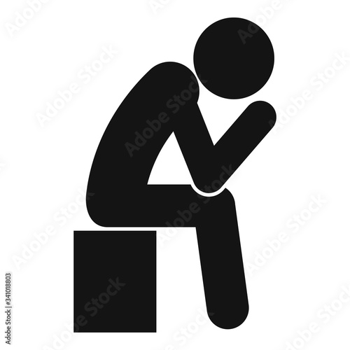 Lonely sad man icon. Simple illustration of lonely sad man vector icon for web design isolated on white background