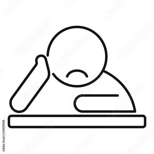 Depression icon. Outline depression vector icon for web design isolated on white background