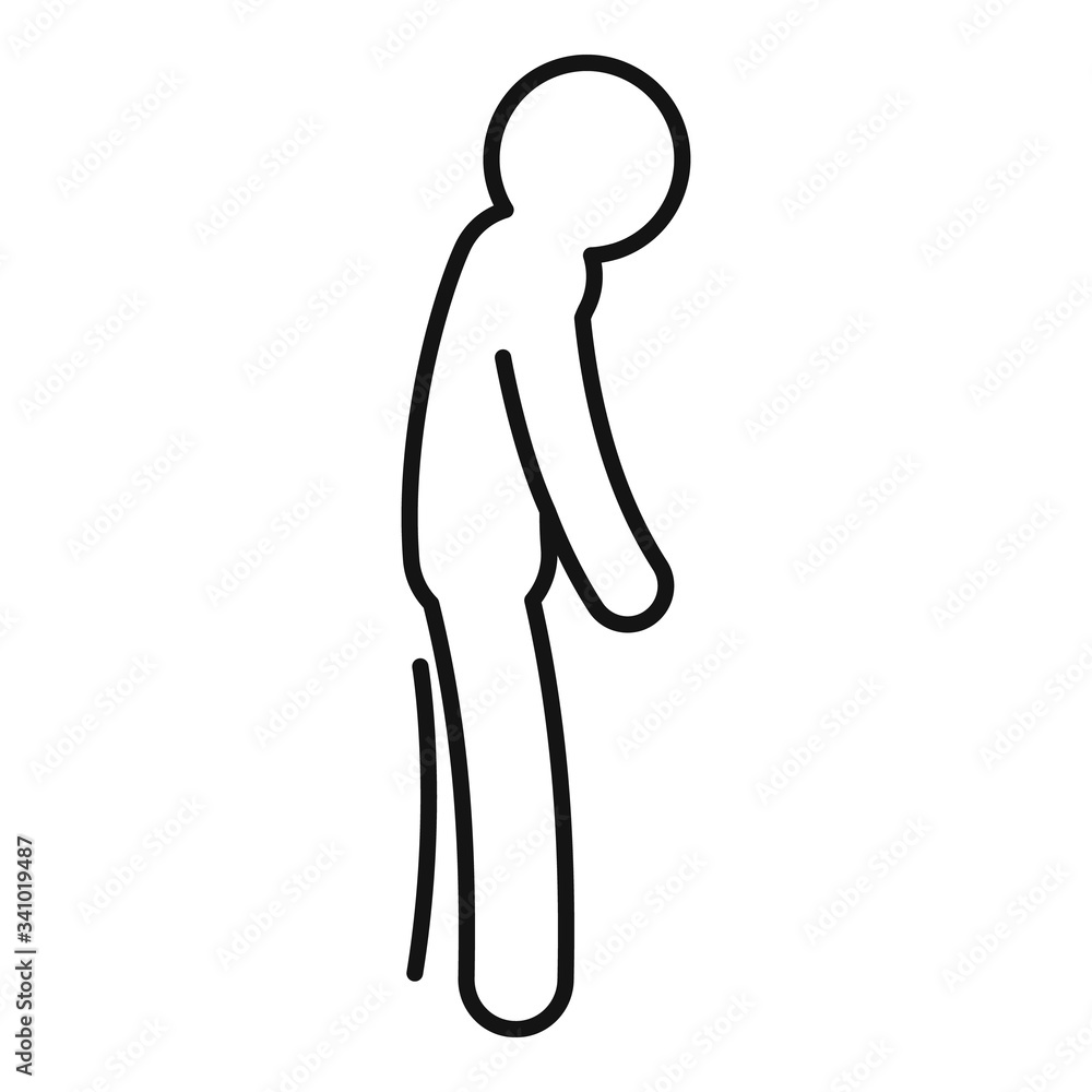 Single depression man icon. Outline single depression man vector icon for web design isolated on white background Single depression man icon. Outline single depression man vector icon for web design isolated on white background