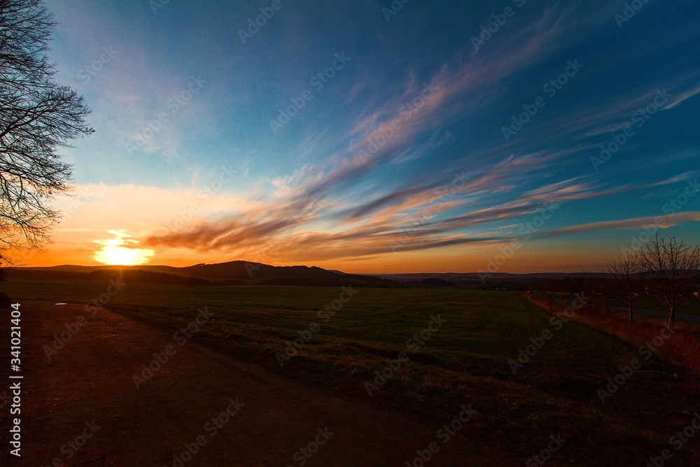 sunset on the countryside