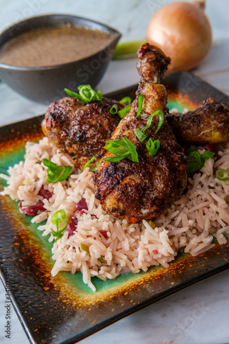 Schilderij op canvas Jamaican Jerk Chicken Legs