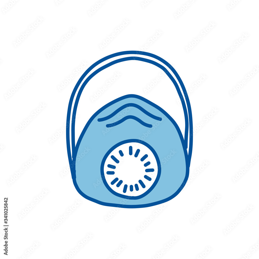 Obraz premium medical mask doodle icon, vector illustration