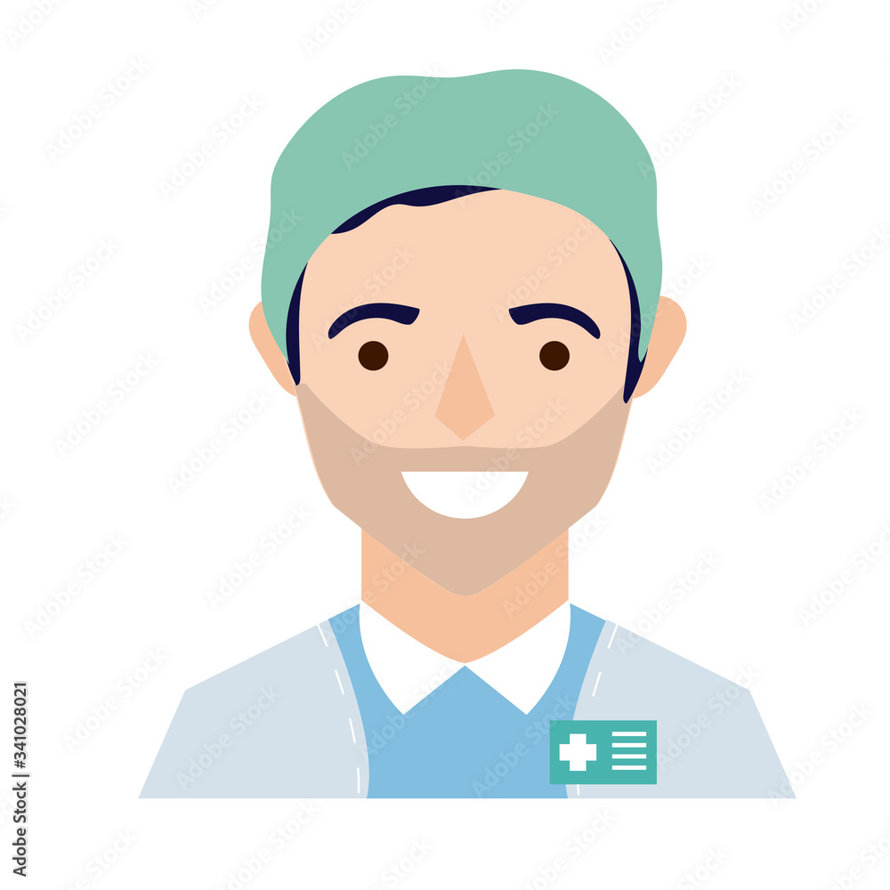 surgeon avatar character flat style icon surgeon avatar character flat style icon